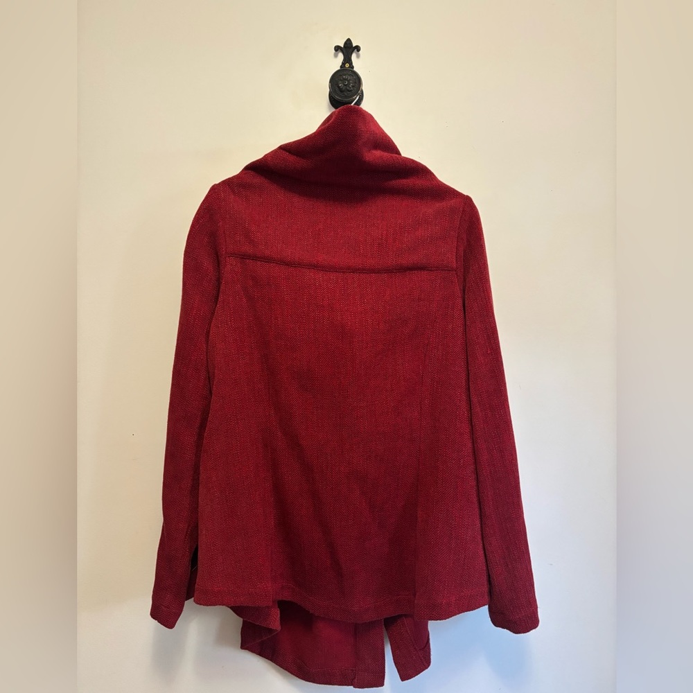 Elegant Red Pea Coat for Women - Picture 3 of 3